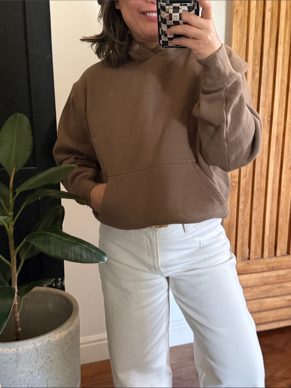 Maison Article Pullover Taupe Tan Hoodie Sweatshirt relaxed. L